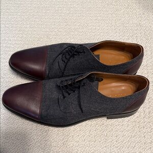 Taft Charcoal and Burgundy Oxford Shoes